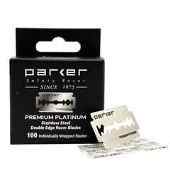 Parker Premium Platinum blades in a box for barbershop or home use.