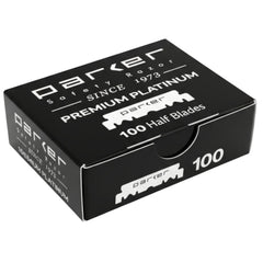 Parker Safety Razor platinum-coated blade close-up for a smooth, precise shave.