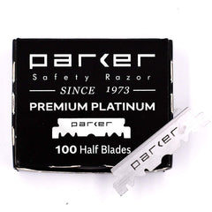 Parker Safety Razor 100-count blade box, ideal for professional barbers.