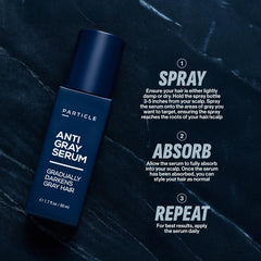 Particle Anti-Gray Serum beard application reveals natural-looking color without dye