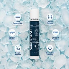 Particle Neck Cream texture close-up showing lightweight, non-greasy hydration