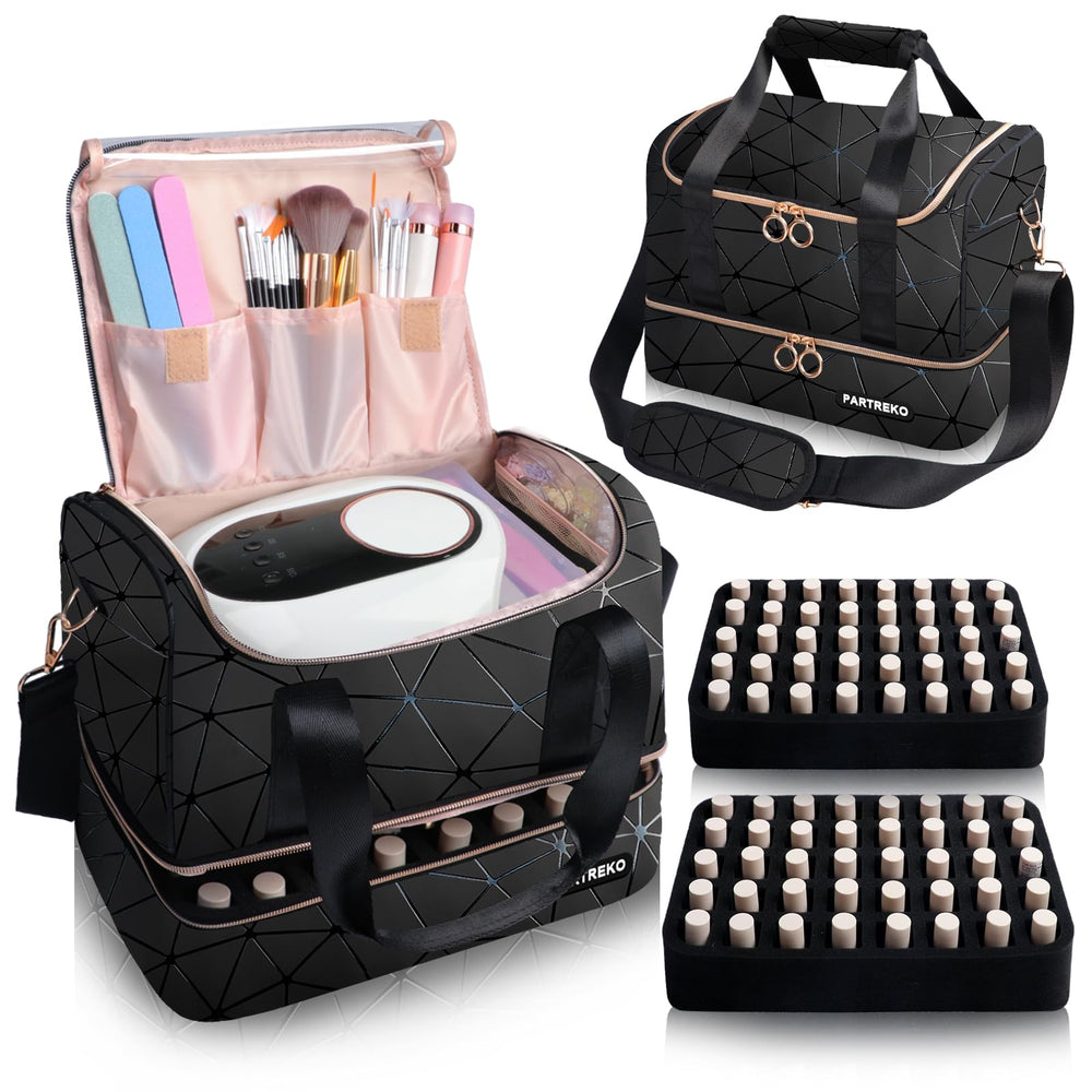 Partreko Nail Polish Organizer shows large capacity for 80 bottles