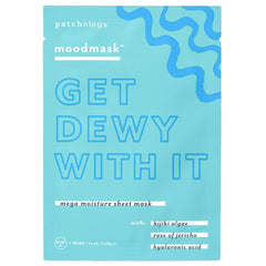 Patchology Moodmask Get Dewy With It, empaque visible, ideal para hidratación rápida.