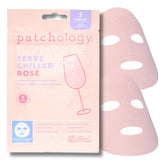 Patchology Serve Chilled Rosé mask bottle close-up for refreshing hydration.