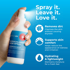 PatchRx HOCL spray after workout application on skin