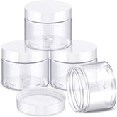 Patelai four-pack round jars with wide mouths for easy filling and travel-ready storage.