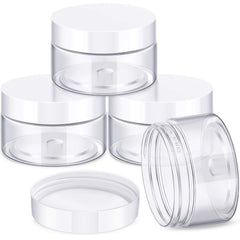 Patelai 4-piece wide-mouth jar set with 1oz clear containers for easy filling