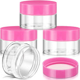 Patelai 4-piece round jar with pink lids for travel storage