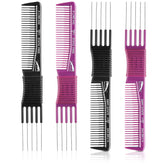 Patelai carbon lift teasing comb with metal prong for precise teasing.