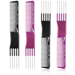 Patelai carbon lift teasing comb with metal prong for precise teasing.