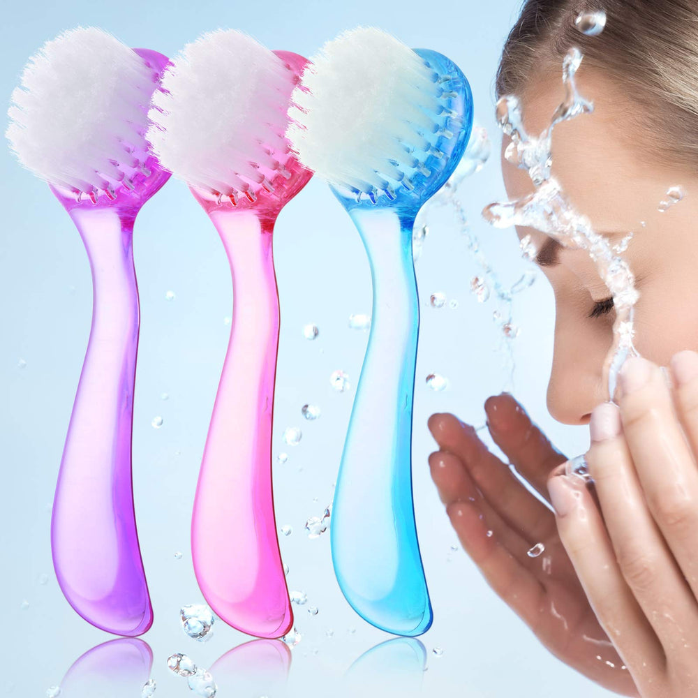 Patelai cleansing brush set pink front view for gentle daily exfoliation
