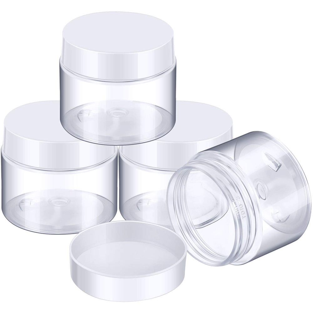 Patelai four-piece round wide-mouth jars with white lids for compact travel storage