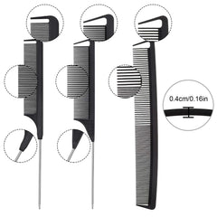 Patelai stainless steel pintail teasing comb for clean parting and defined lines.