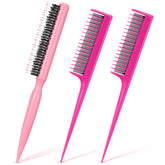 Patelai teasing brush boar-bristle pink for gentle scalp massage and oil distribution.