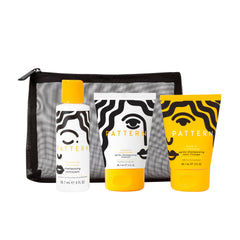 PATTERN Beauty travel kit leave-in conditioner bottle for hydrated curls on the go.