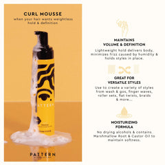 Soft, touchable hair after PATTERN Curl Mousse application