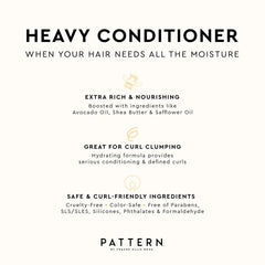 PATTERN Slip detangling application closeup demonstrates easy distribution and smooth detangling for curls.