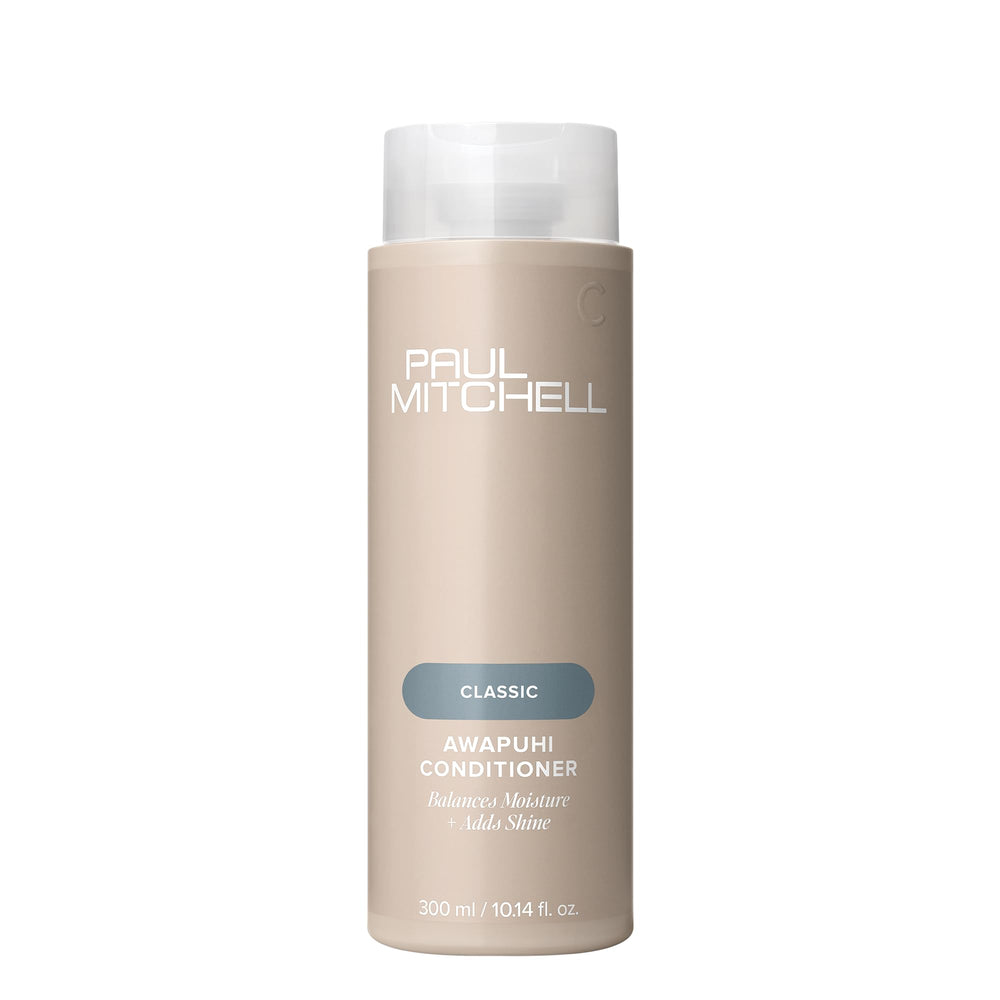 Acondicionador Awapuhi de Paul Mitchell en botella, cuidado suave para el cabello.