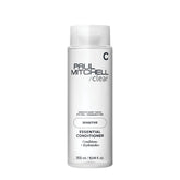 Paul Mitchell Clear Essential Condicionador sin fragancia, botella visible, cabello suave sin irritación.