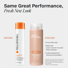 Paul Mitchell Color Protect Shampoo: etiqueta detalle indica fragancia cítrica.