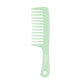 Paul Mitchell Detangler Comb in seafoam green gliding through hair for easy detangling