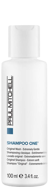 Paul Mitchell Shampoo One bottle pour illustrates easy daily cleansing.