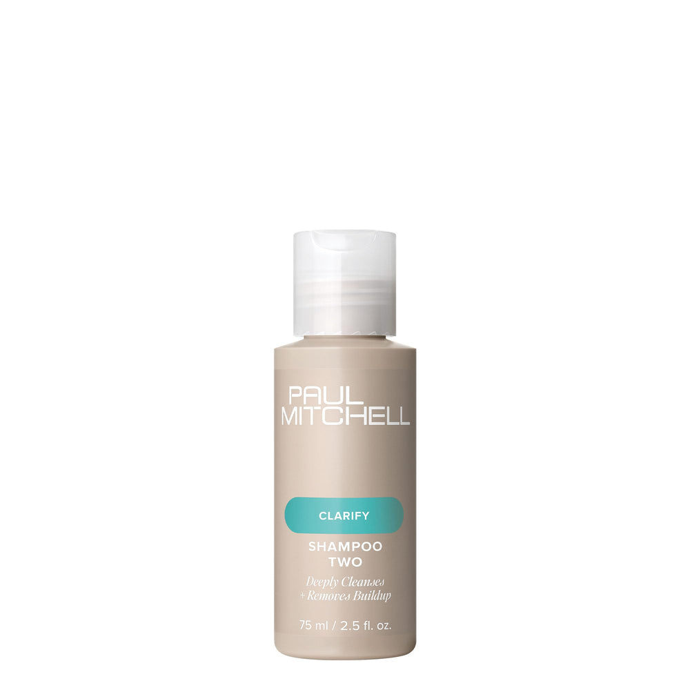 Paul Mitchell Shampoo Two, bote clarificante que elimina acumulación y deja el cabello limpio.