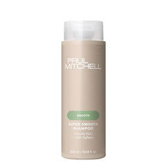 Champú Paul Mitchell con visual de botella; deja el cabello suave y manejable tras lavado.