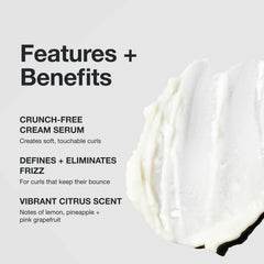 Paul Mitchell Twirl Around Cream Serum on damp hair for frizz control.