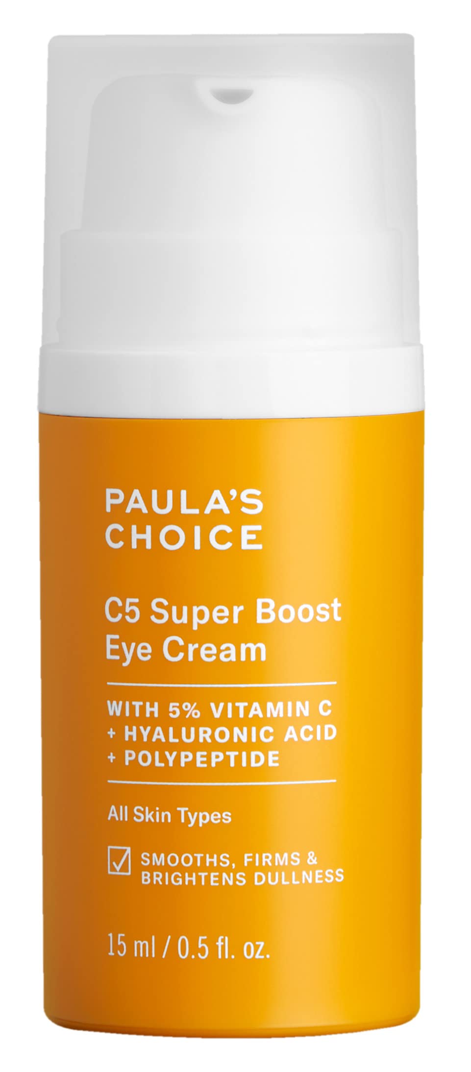 Paula's Choice C5 eye cream packaging shows air-tight design to help stabilize vitamin C.