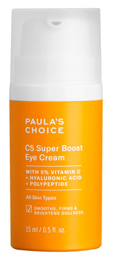 Paula's Choice C5 eye cream packaging shows air-tight design to help stabilize vitamin C.