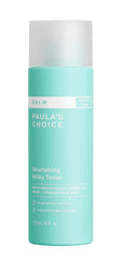 Paula's Choice Calm Nourishing Milky Toner bottle shows a gentle, fragrance-free option for sensitive skin
