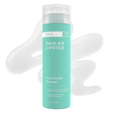 Paula's Choice CALM cleanser bottle close-up, fragrance-free for sensitive skin.