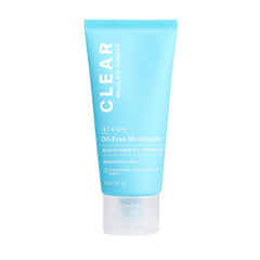 Paula's Choice CLEAR Oil-Free Moisturizer bottle shows lightweight, fragrance-free hydration.