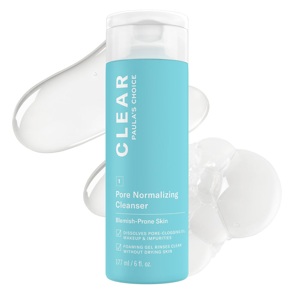 Paula's Choice CLEAR Pore Normalizing Cleanser bottle, fragrance-free formula for sensitive skin.