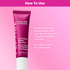 Paula's Choice Pro-Collagen Peptide Gloss Lip Balm sheer plum tint on lips
