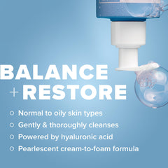 RESIST cleanser foam close-up shows creamy lather for gentle cleansing.