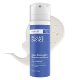 Paula's Choice RESIST Super Antioxidant Serum bottle shows hydrating antioxidants for radiant skin.