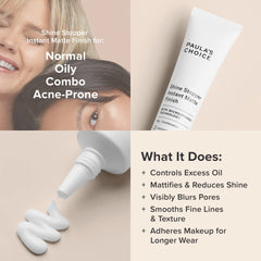 Paula's Choice Shine Stopper face application for instant matte finish