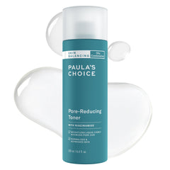 Paula's Choice Skin Balancing Pore-Reducing Toner bottle shown, supports oil balance and pore refinement