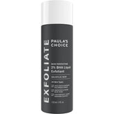 Paula's Choice Skin Perfecting 2% BHA exfoliant bottle showing pore care and smooth skin potential.
