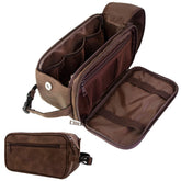 PAVILIA Toiletry Bag main compartment keeps grooming essentials organized on trips