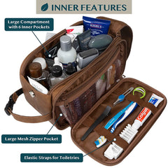 PAVILIA Toiletry Bag shows side pockets for organized grooming items during travel