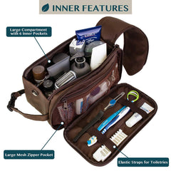 PAVILIA Toiletry Bag side pockets help separate razors and small bottles