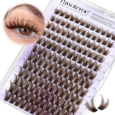 Pawotence brown lash clusters wispy 10-18mm for natural-looking daytime lashes