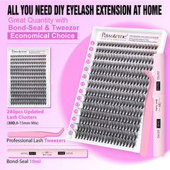Pawotence lash bond and seal for secure cluster adhesion and longer wear