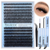 Pawotence lash clusters kit with 40D-60D options for a natural at-home look.