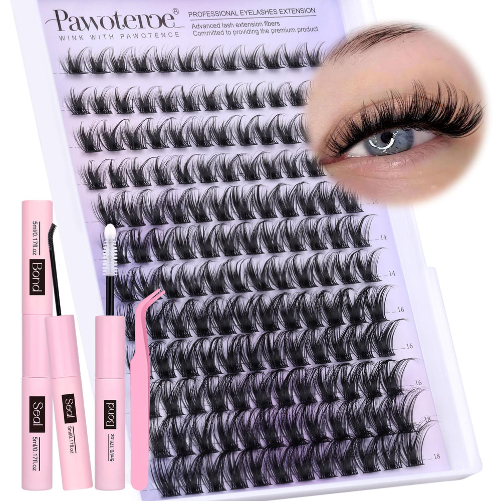 Pawotence lash clusters kit front view for at-home DIY lash styling