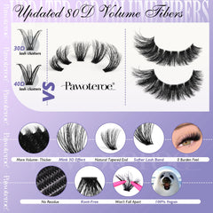 Pawotence lash clusters length variety 10-20mm enables versatile day-to-night styles