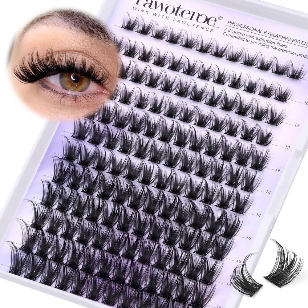 Pawotence Lash Clusters Wispy Kira 10-18mm natural fullness for everyday wear.